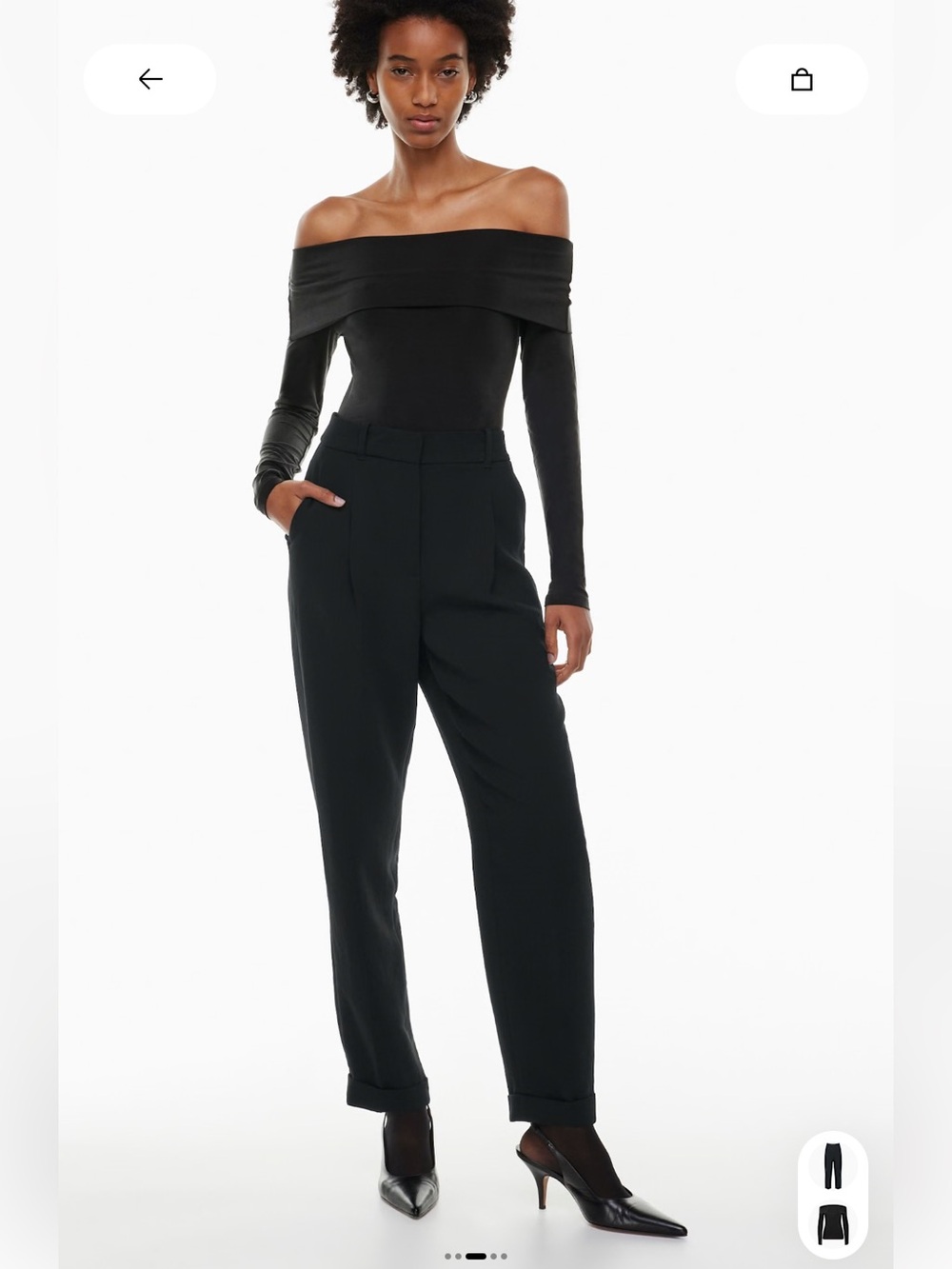 Aritzia Wilfred Dashwood Black Tailored Waistband Pants